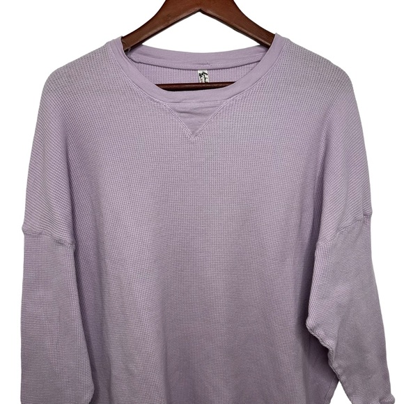 Free People Lavender Waffle Thermal Long Sleeve Top Size XS Intimately Free - Picture 6 of 11